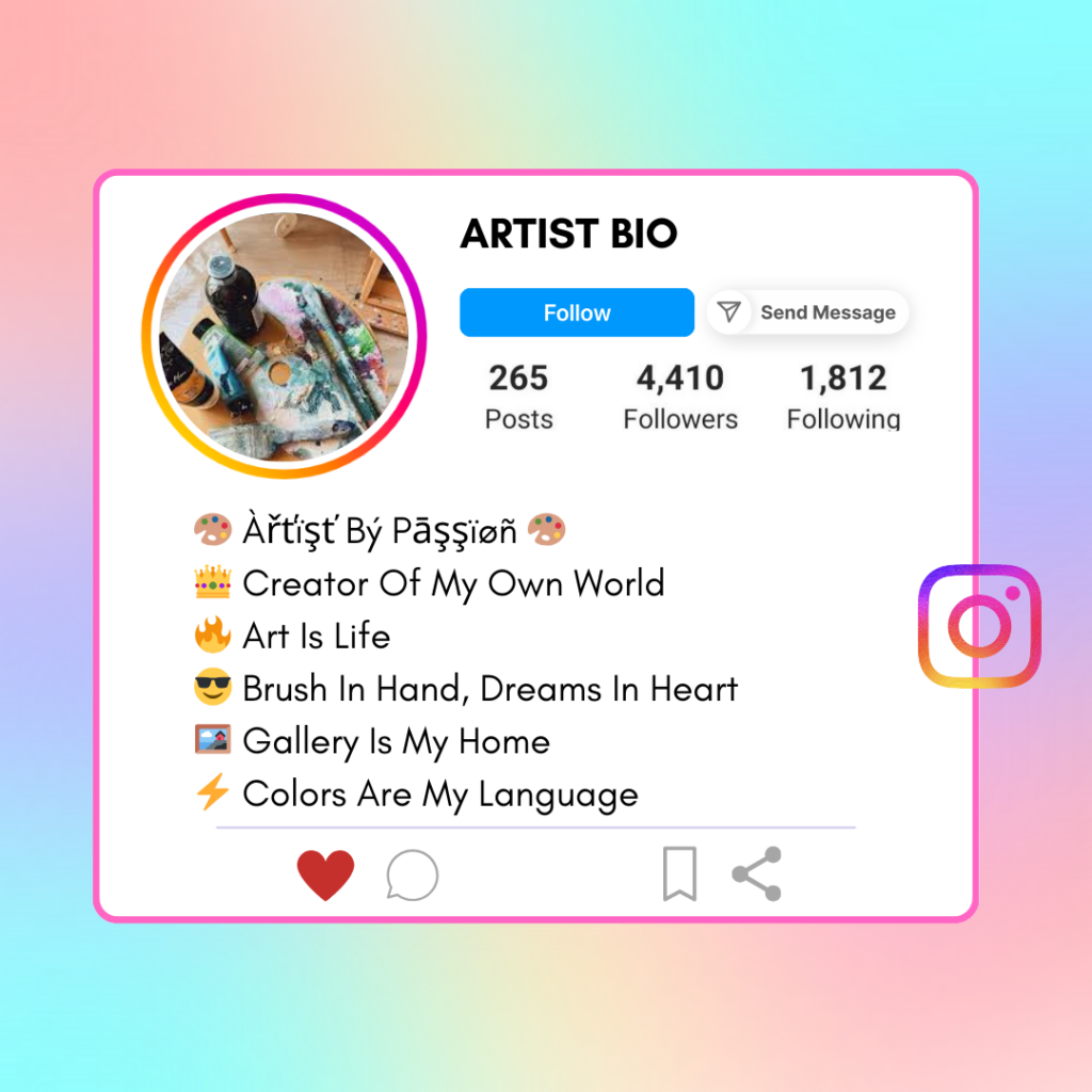 Artist-Instagram-Bio