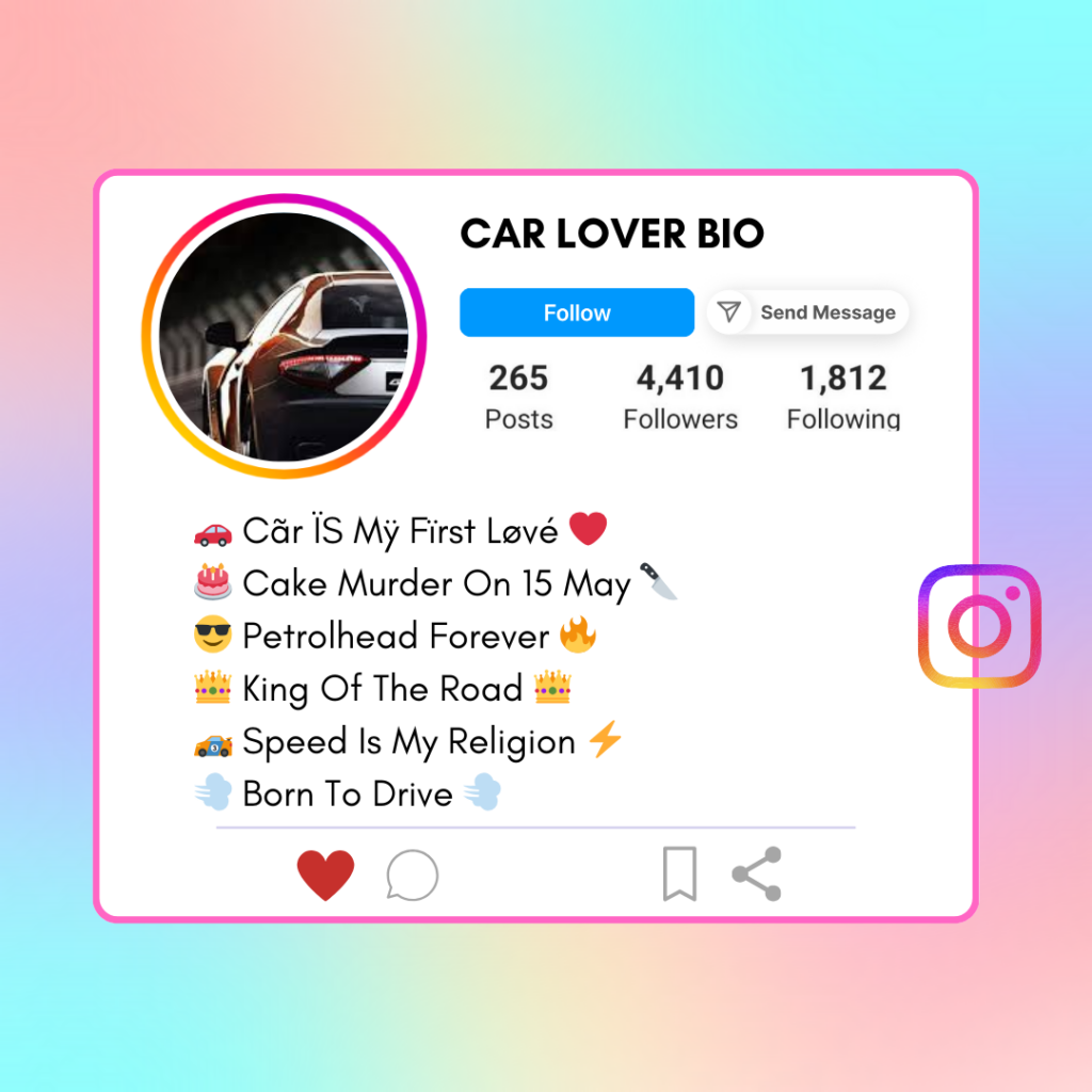 Car-Lover-Instagram-Bio