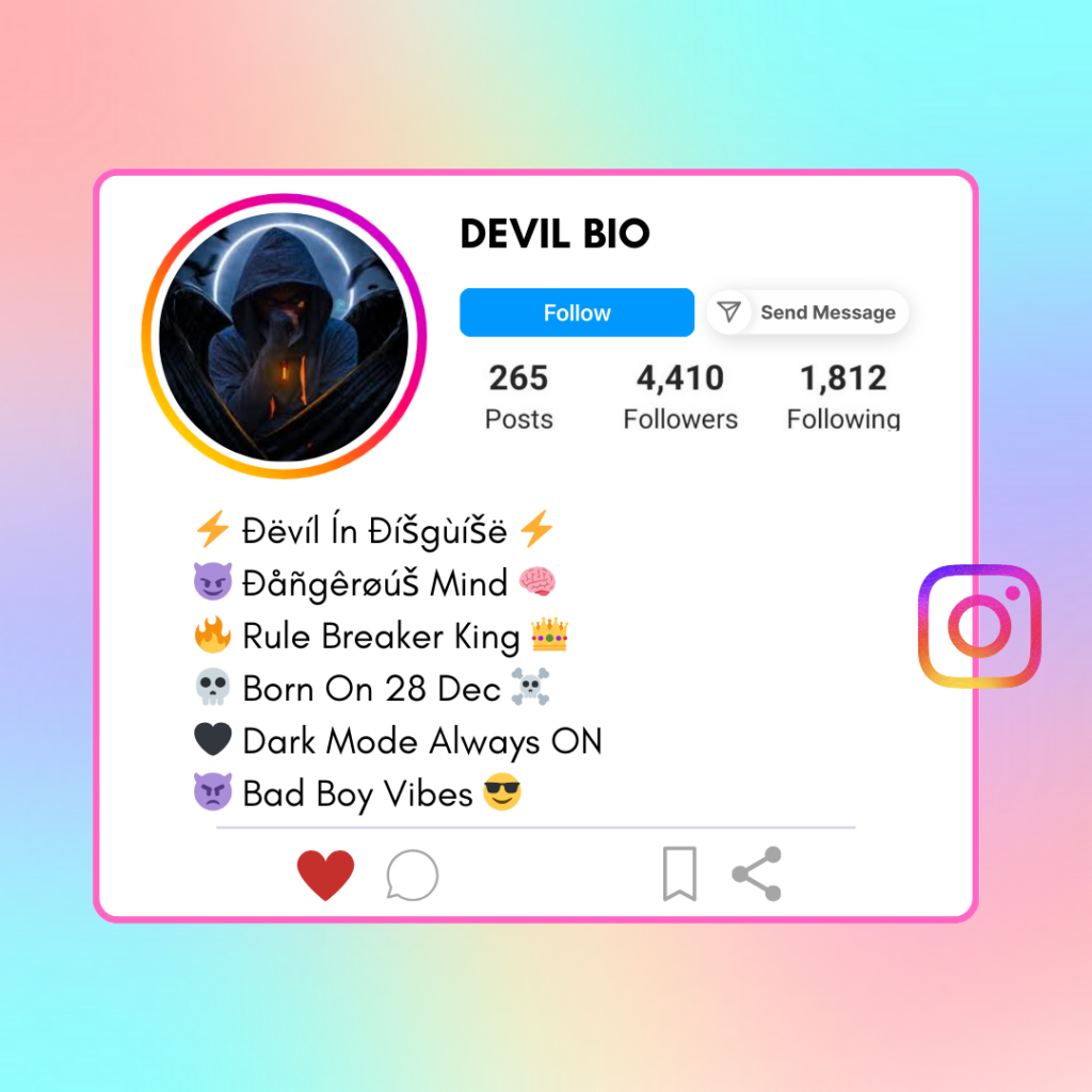 Devil-Instagram-Bio