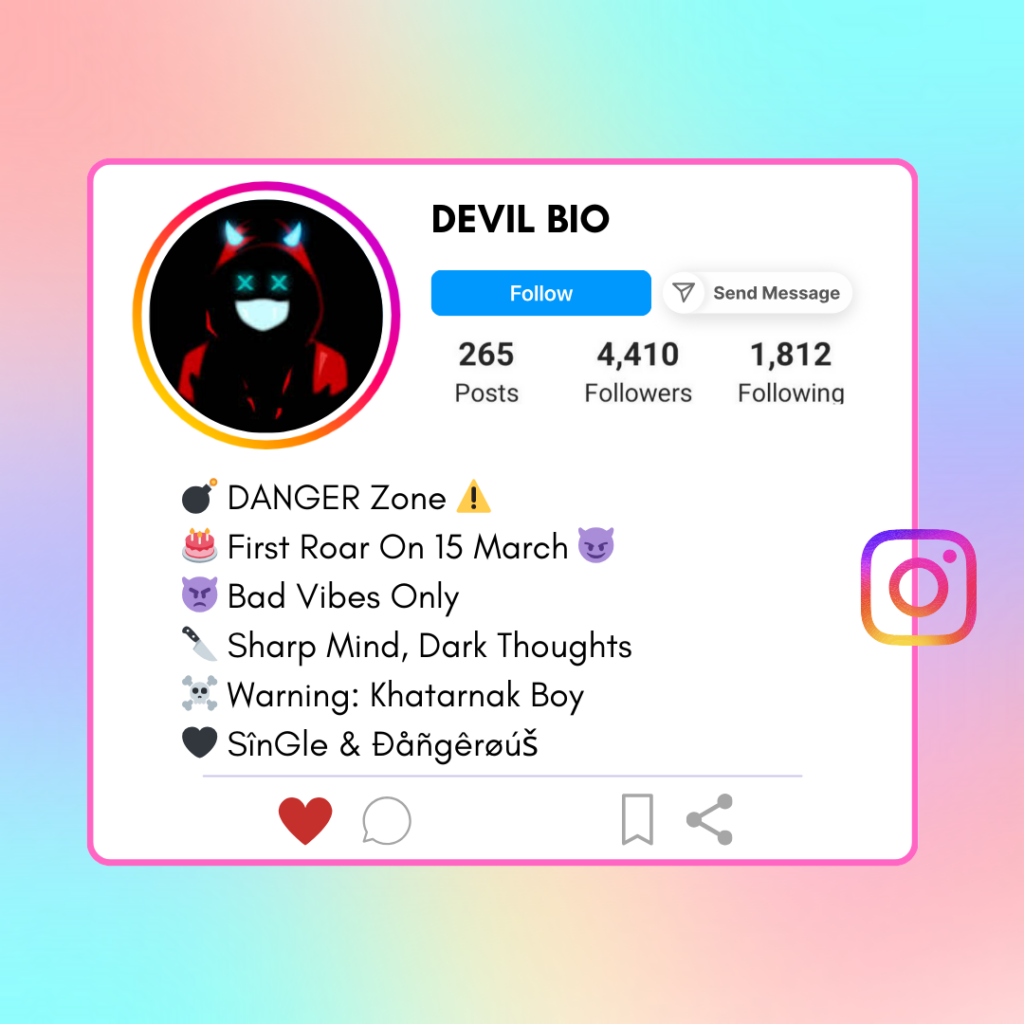 Devil-Instagram-Bio