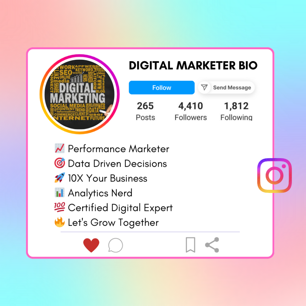Digital Marketer Instagram Bio