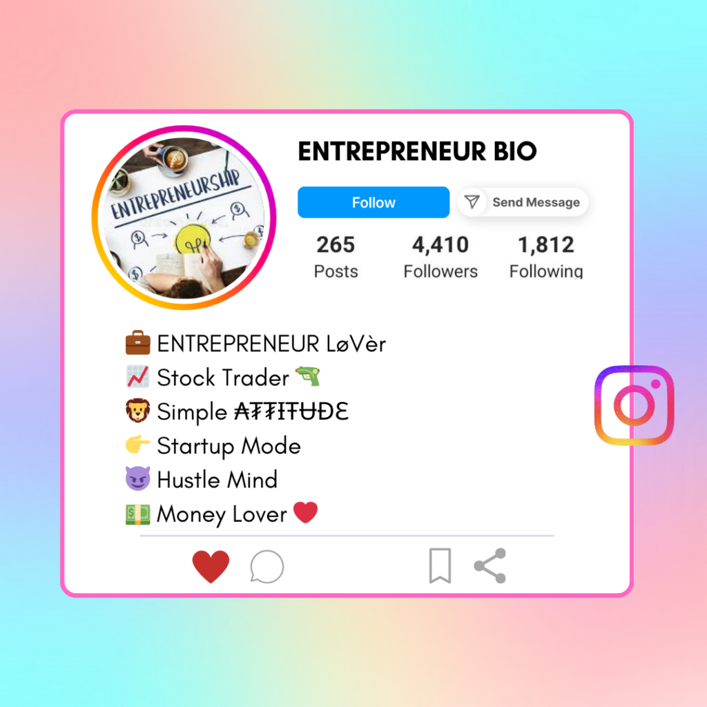 Entrepreneur-Instagram-Bio