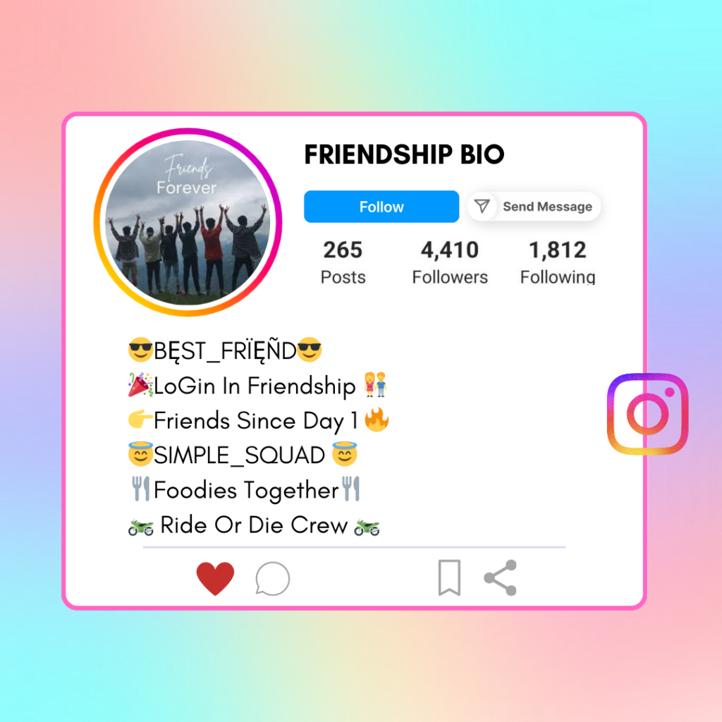 Friendship-Instagram-Bio
