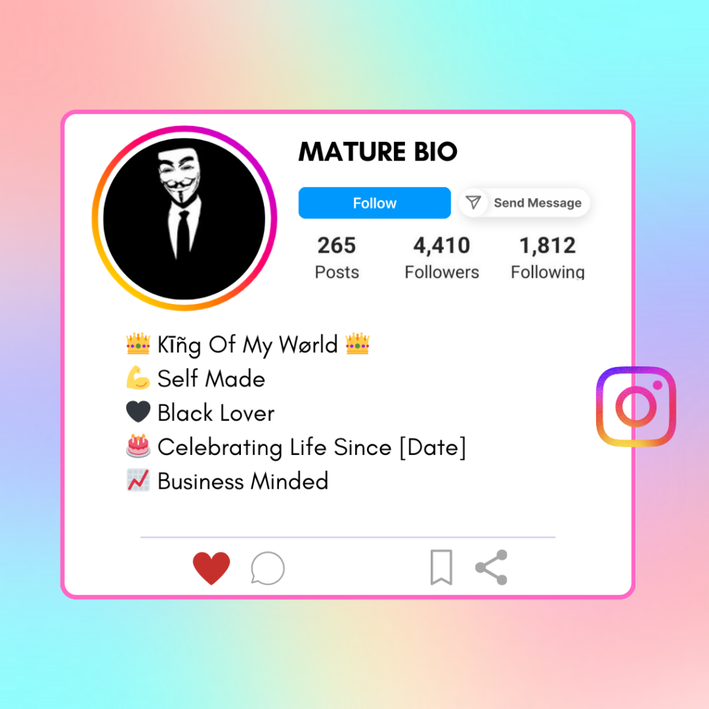 Mature Instagram Bio