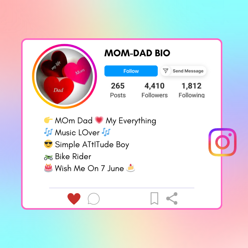 Mom-Dad Instagram Bio