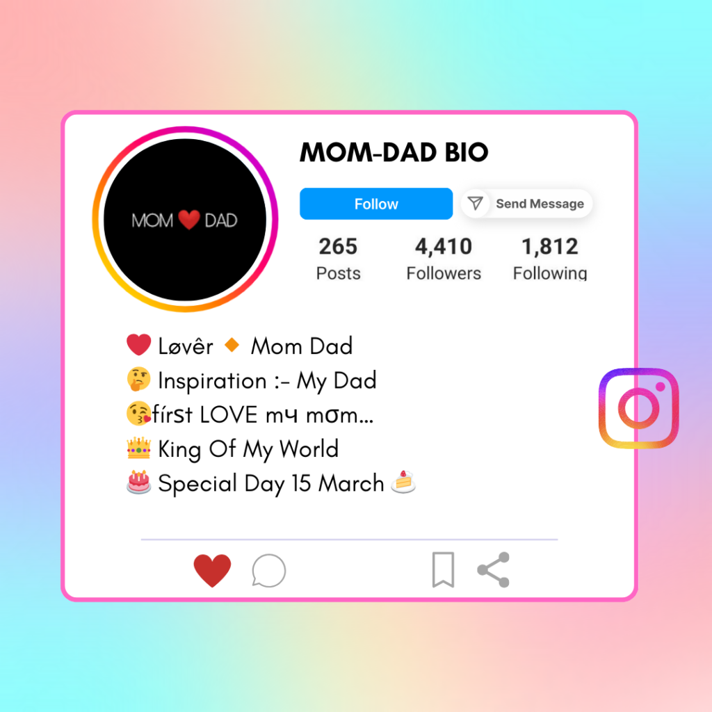 Mom-Dad Instagram Bio