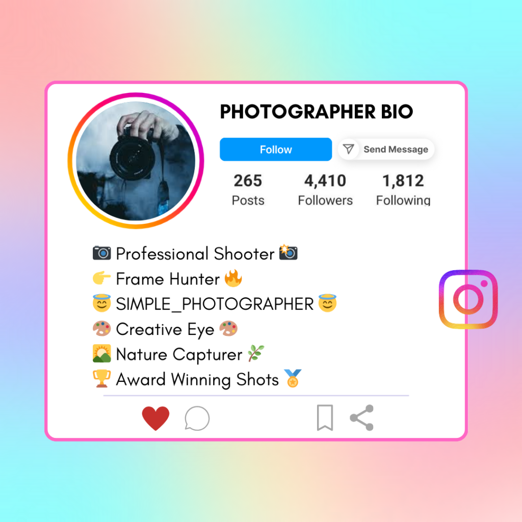 Photographer-Instagram-Bio