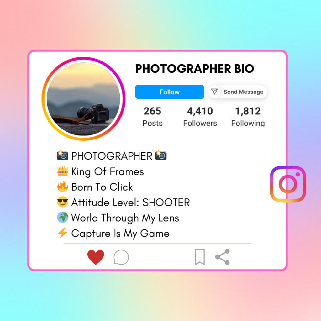 Photographer-Instagram-Bio
