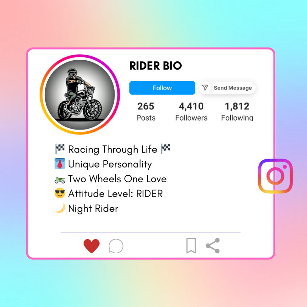Rider Instagram Bio