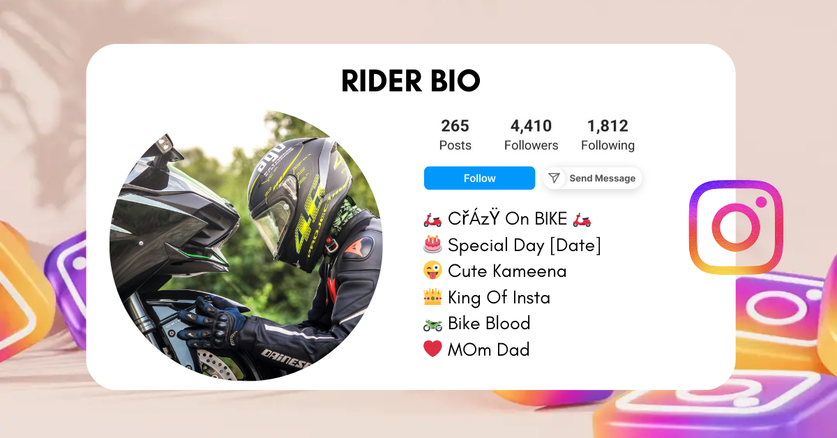 Rider Instagram Bio