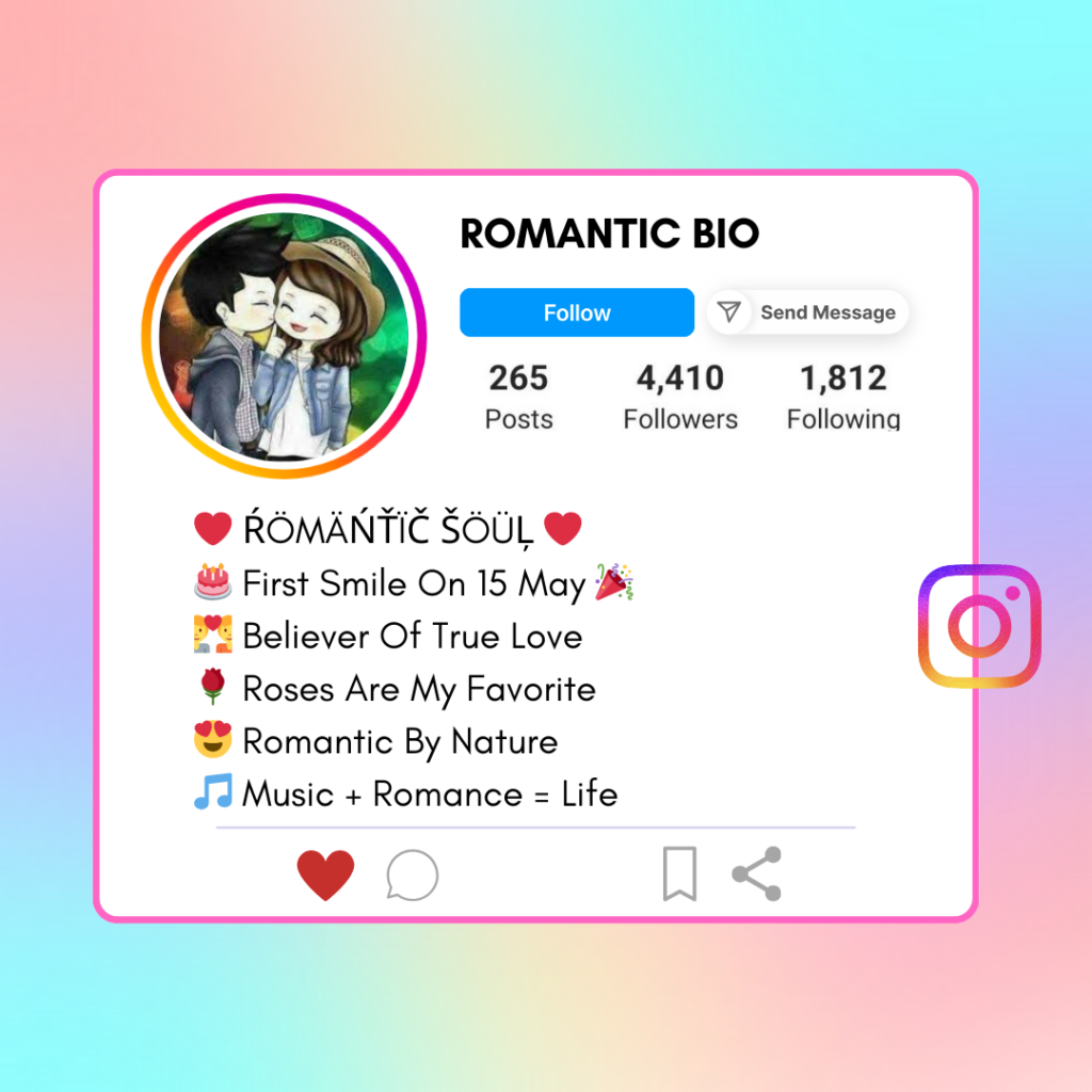 Romantic-Instagram-Bio