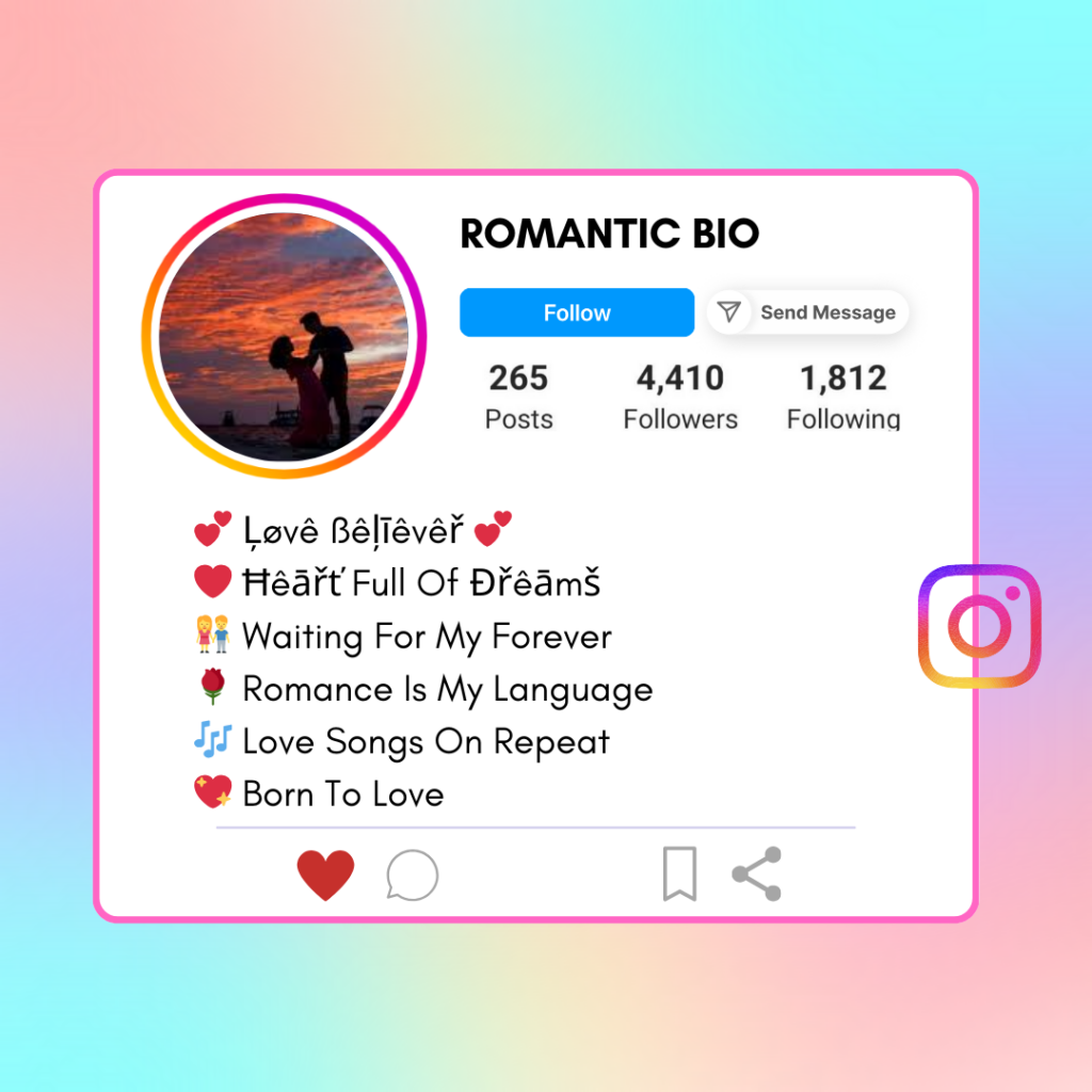 Romantic-Instagram-Bio