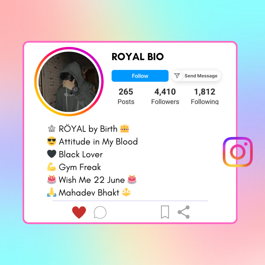 Royal-Instagram-Bio