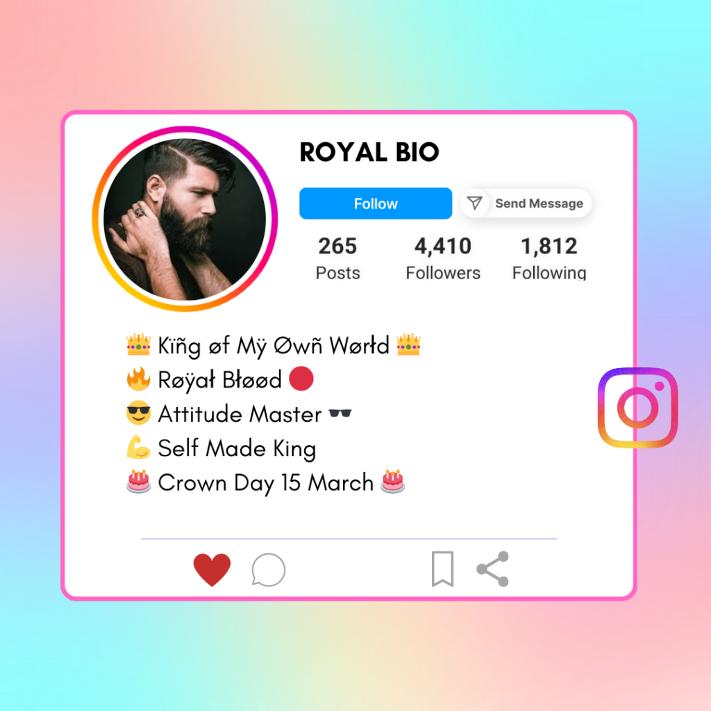 Royal-Instagram-Bio