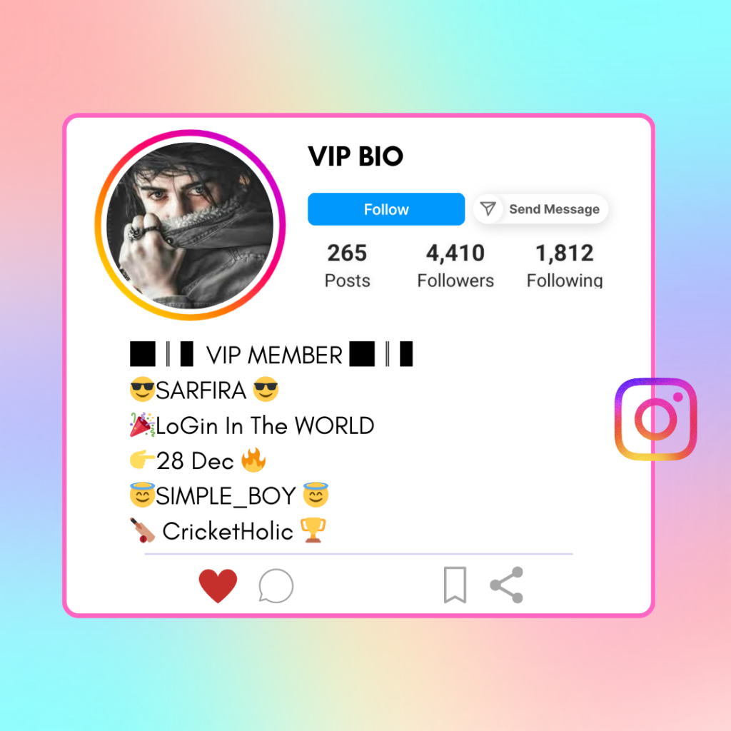 VIP Instagram Bio