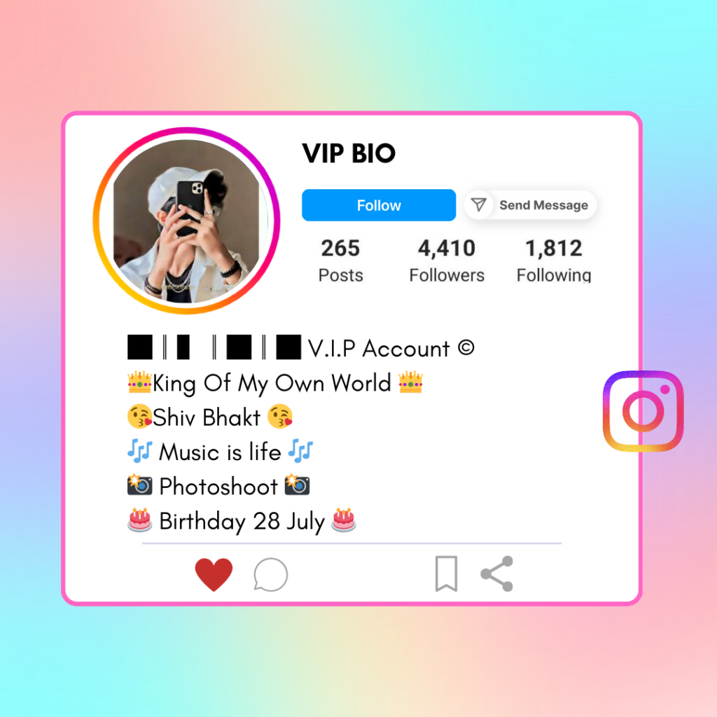 VIP Instagram Bio