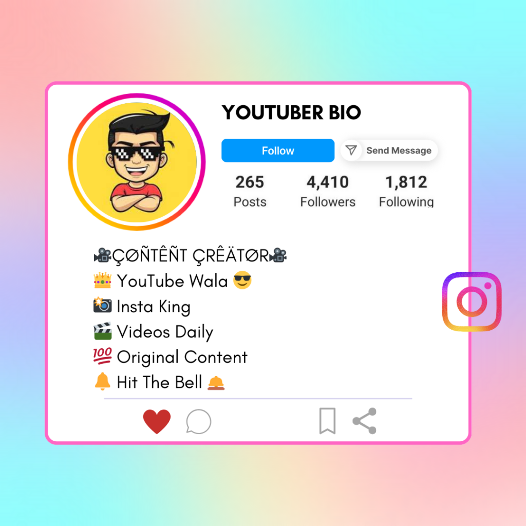Youtuber-Instagram-Bio