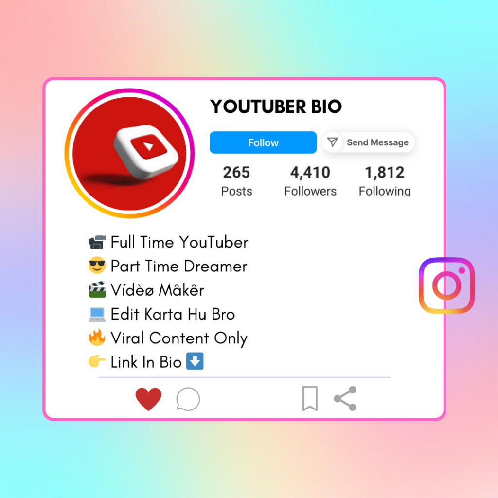 Youtuber-Instagram-Bio