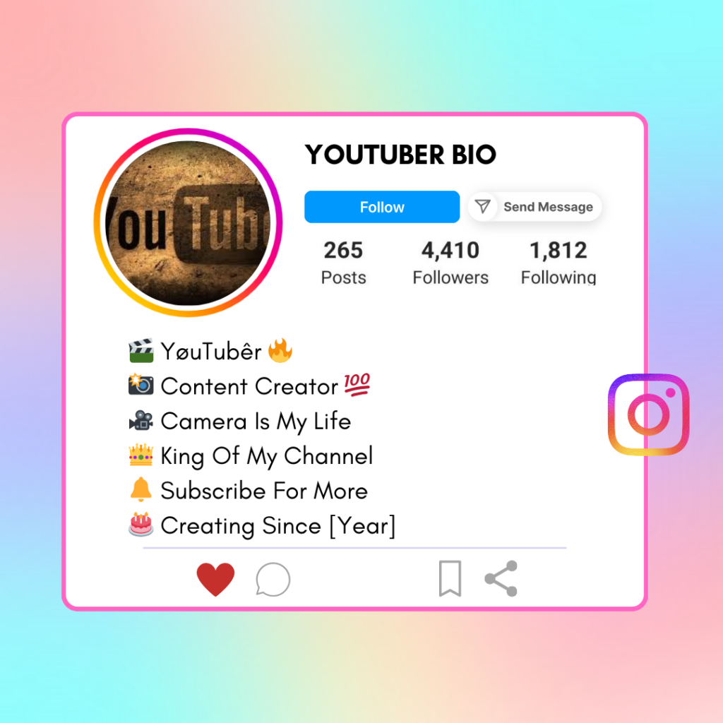 Youtuber-Instagram-Bio